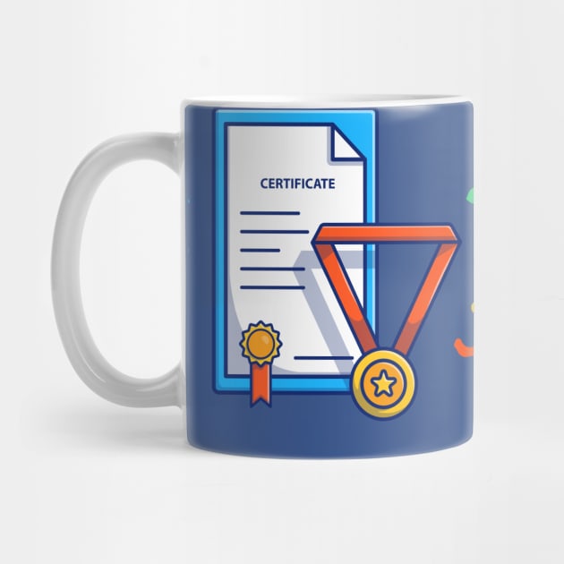 Certificate, Badge And Gold Medal Cartoon by Catalyst Labs